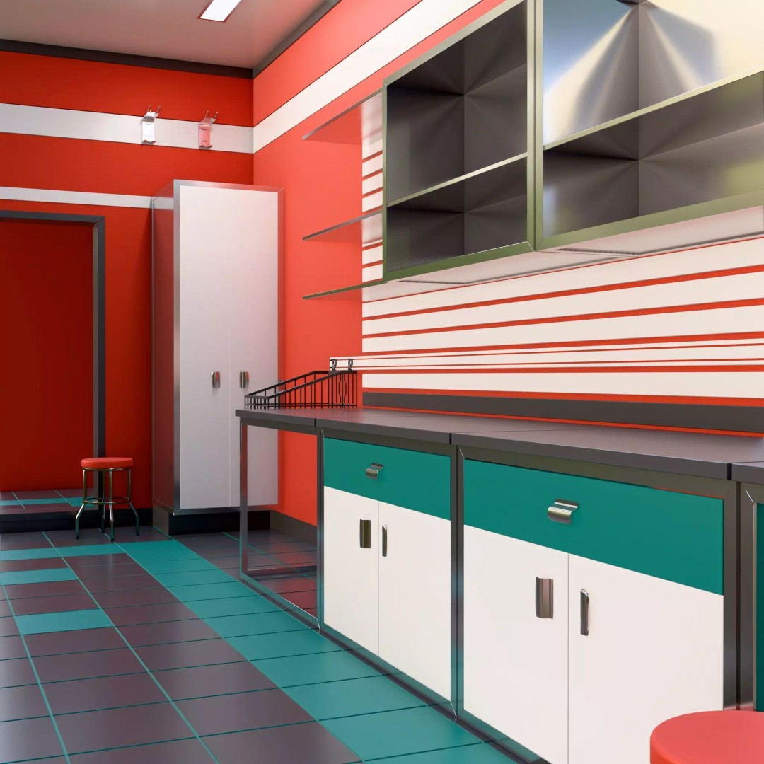 Auto Service Garage Interior M1 3D Model – Professional Layout, Blender & FBX - View 9
