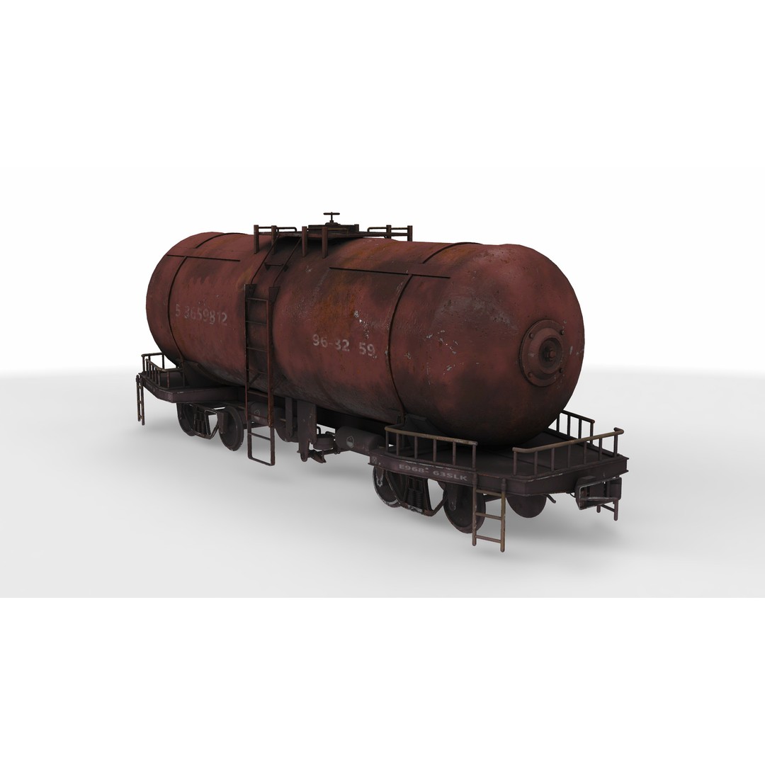 Tank Train Wagon 3D Model – PBR Game-Ready Asset, FBX - View 5
