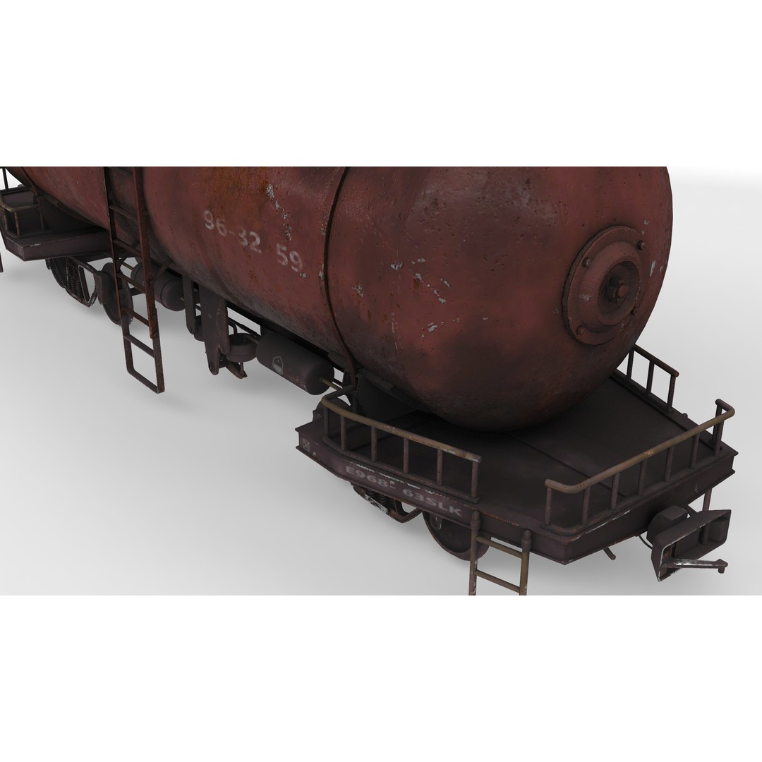 Tank Train Wagon 3D Model – PBR Game-Ready Asset, FBX - View 7