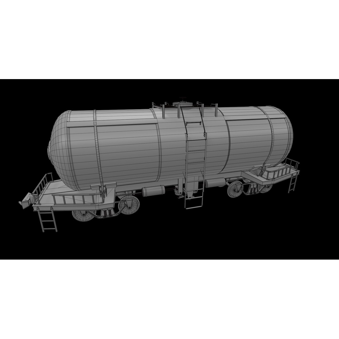 Tank Train Wagon 3D Model – PBR Game-Ready Asset, FBX - View 8