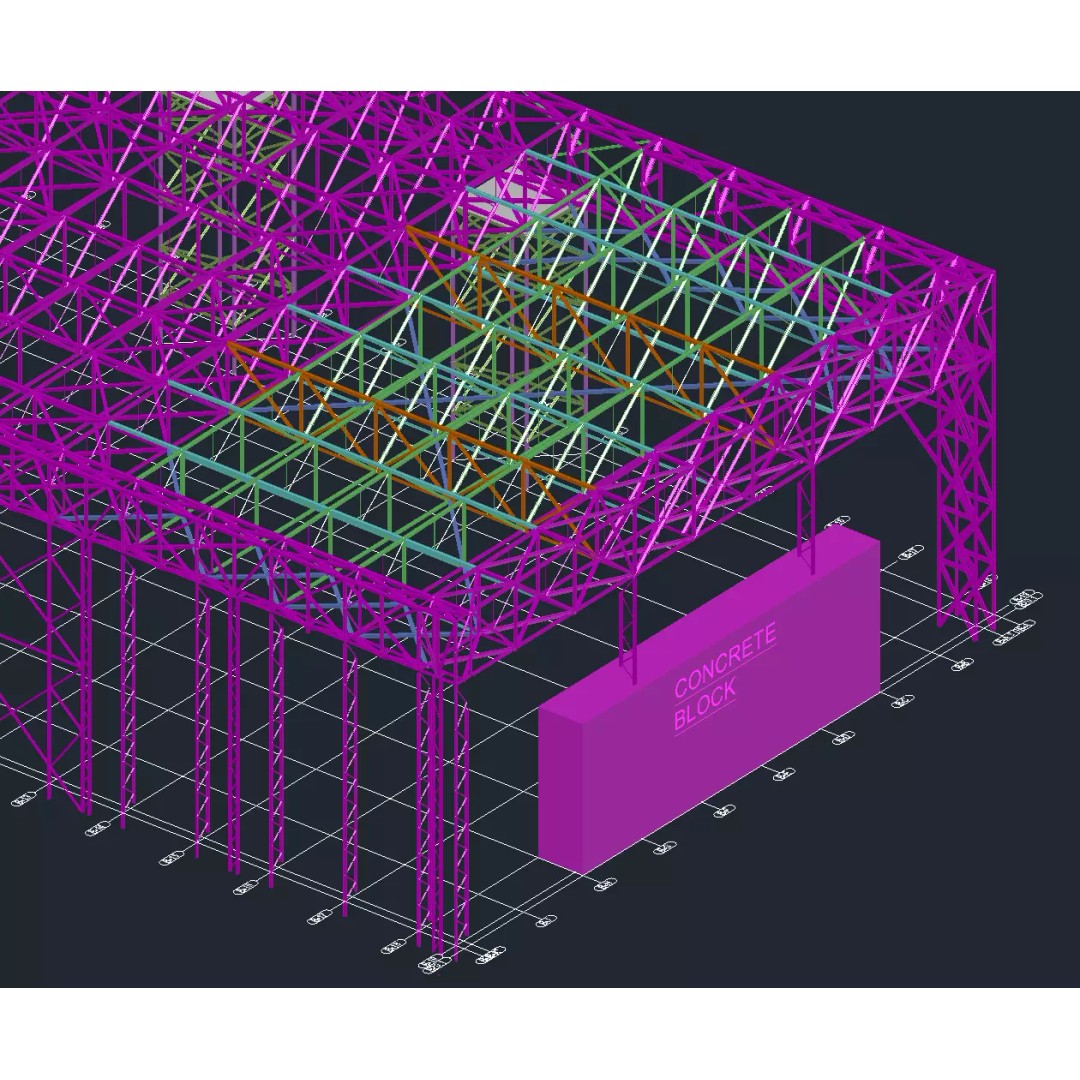 Steel Structure Hangar 3D Model – High-Quality CAD Asset for Engineering - View 10