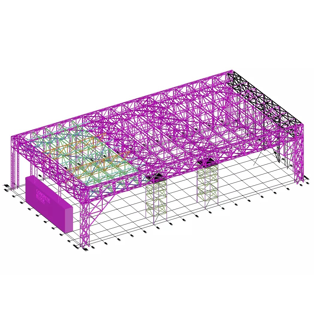 Steel Structure Hangar 3D Model – High-Quality CAD Asset for Engineering - View 2