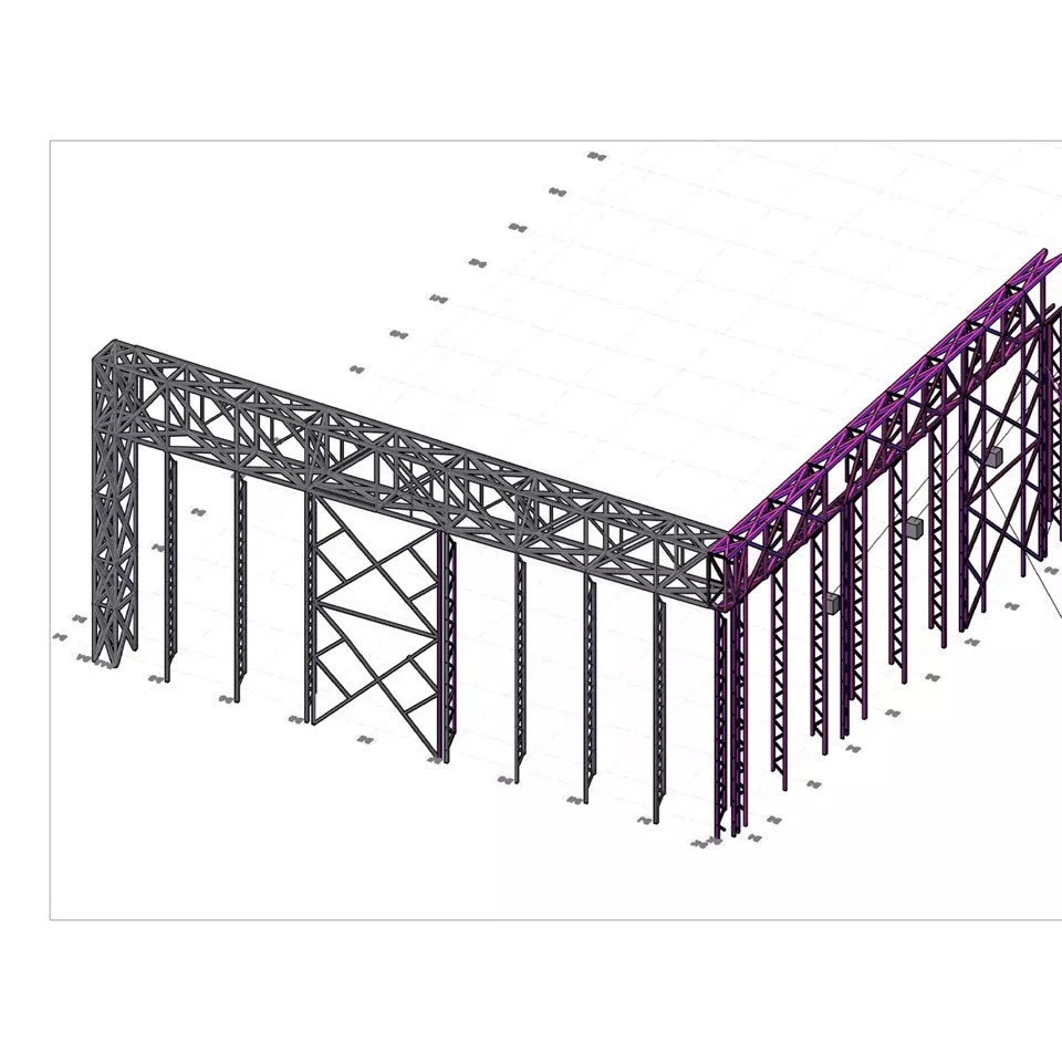 Steel Structure Hangar 3D Model – High-Quality CAD Asset for Engineering - View 24