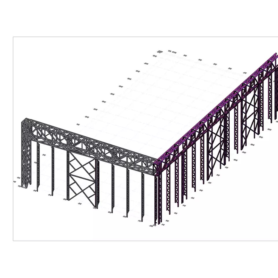 Steel Structure Hangar 3D Model – High-Quality CAD Asset for Engineering - View 27