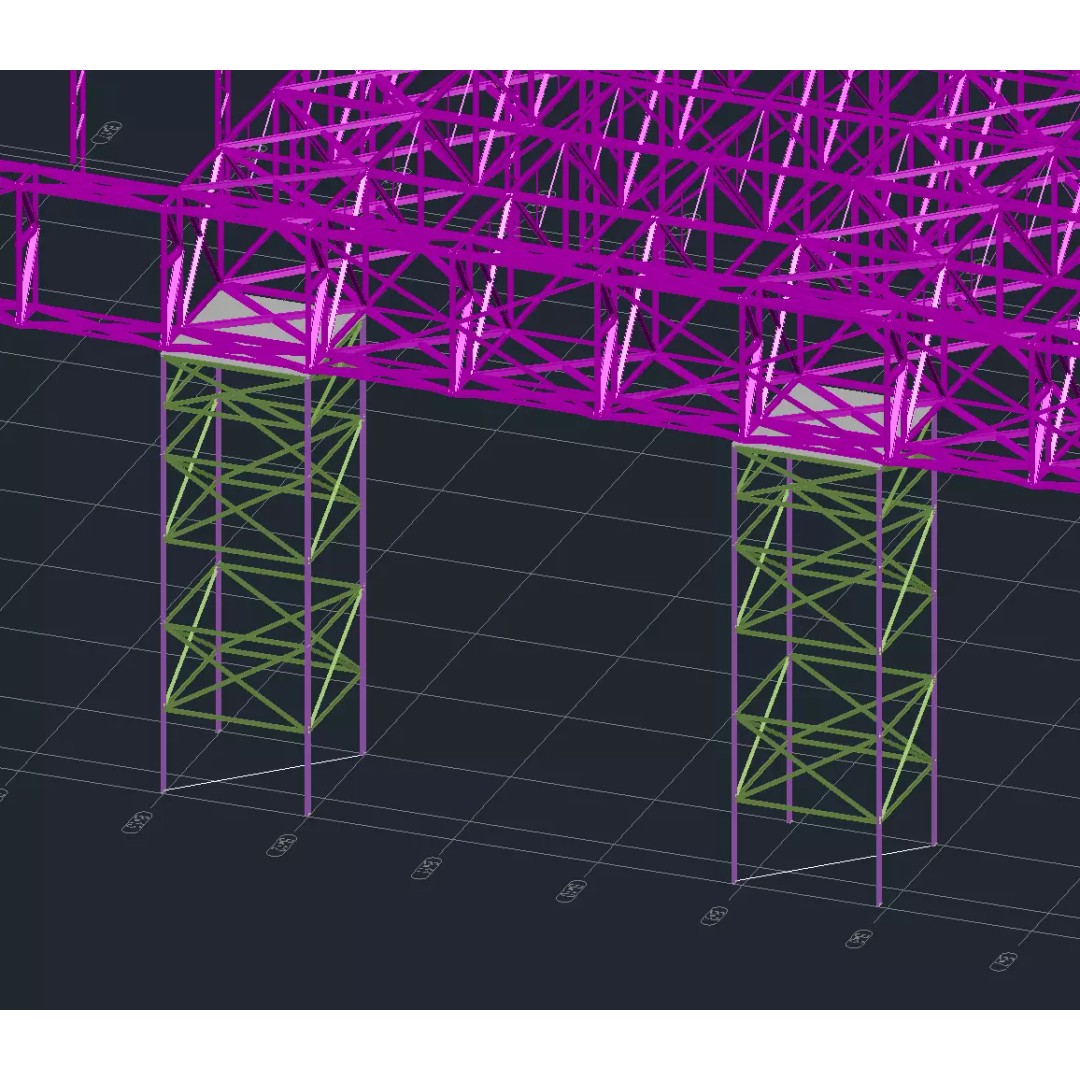 Steel Structure Hangar 3D Model – High-Quality CAD Asset for Engineering - View 3