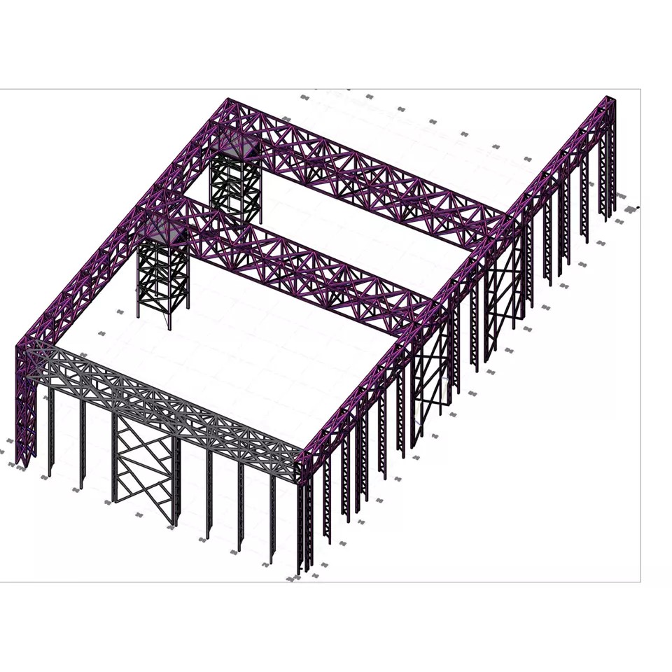 Steel Structure Hangar 3D Model – High-Quality CAD Asset for Engineering - View 35