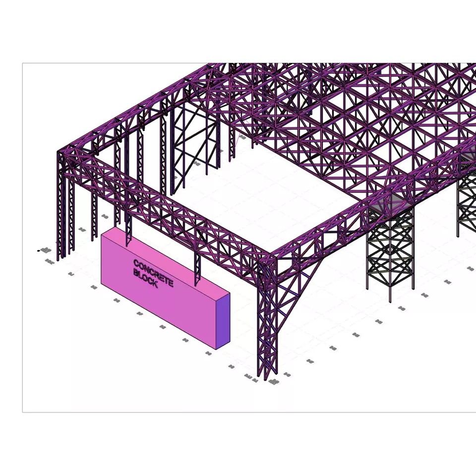 Steel Structure Hangar 3D Model – High-Quality CAD Asset for Engineering - View 44