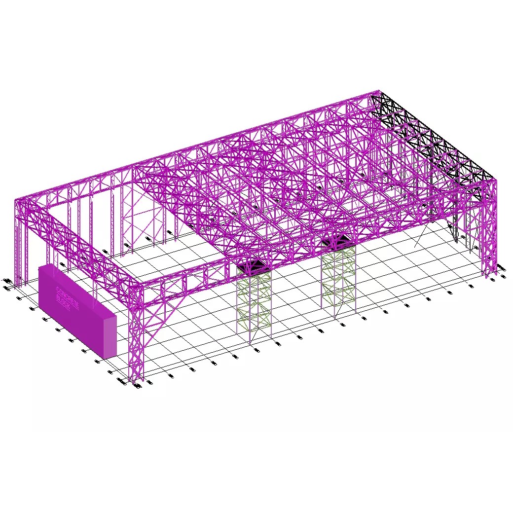 Steel Structure Hangar 3D Model – High-Quality CAD Asset for Engineering - View 6