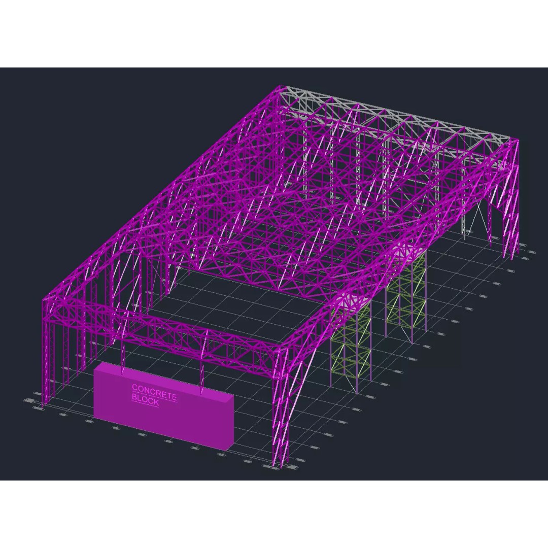 Steel Structure Hangar 3D Model – High-Quality CAD Asset for Engineering - View 7