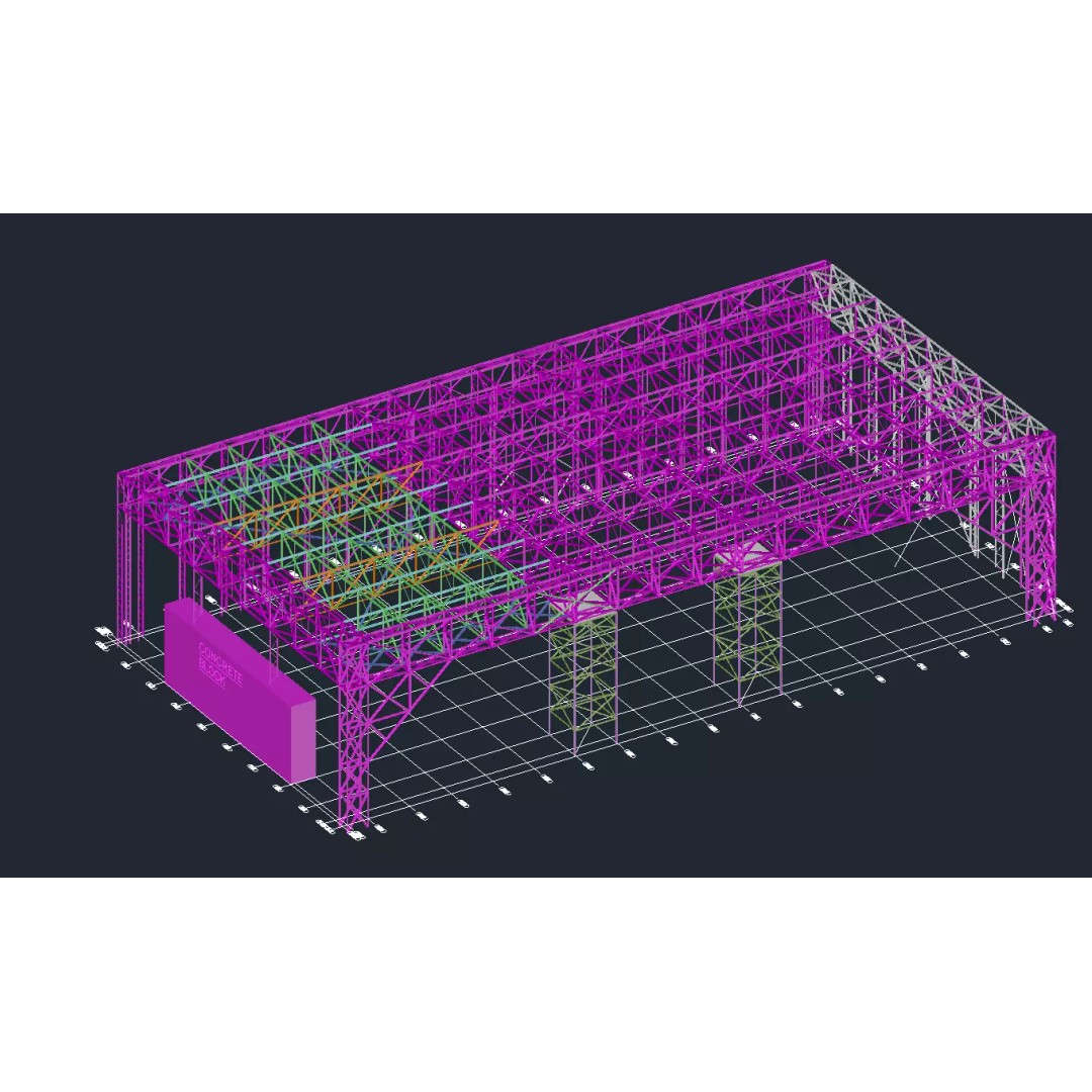 Steel Structure Hangar 3D Model – High-Quality CAD Asset for Engineering - View 8