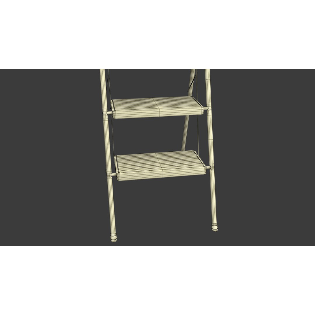 3 Step Folding Ladder 3D Model – Realistic PBR Asset, FBX, OBJ - View 13