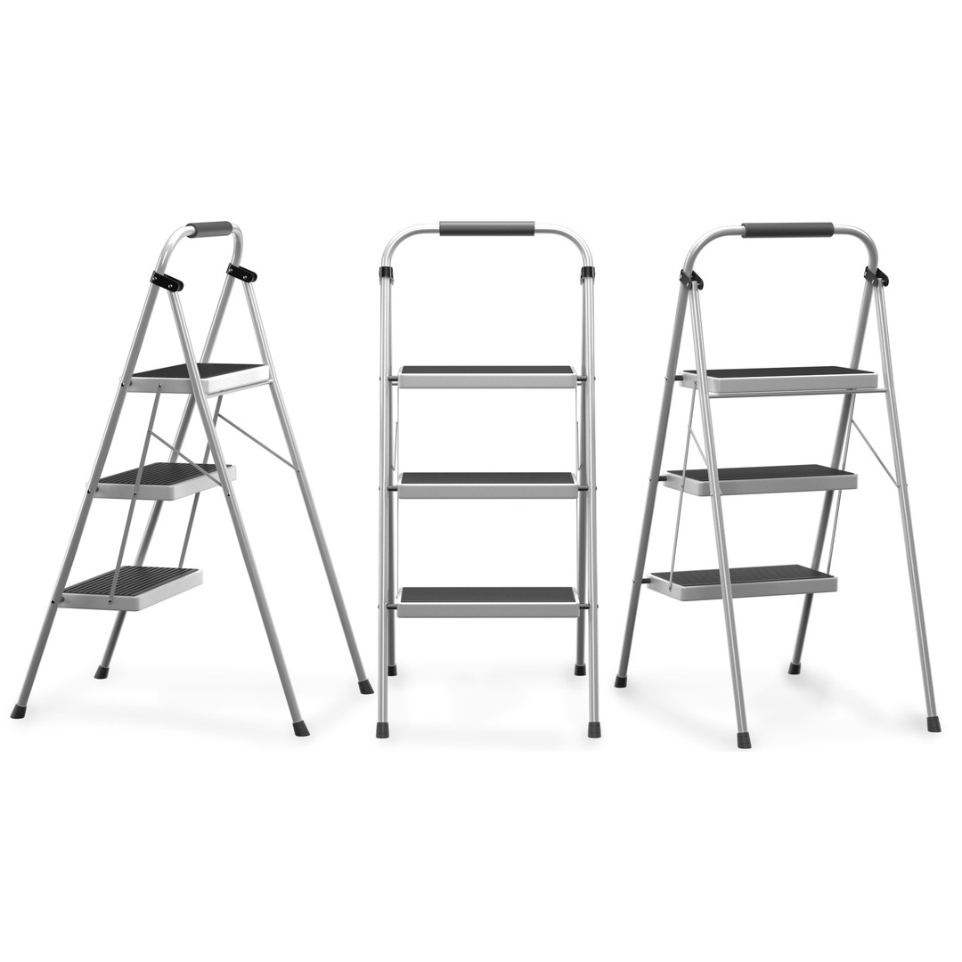 3 Step Folding Ladder 3D Model – Realistic PBR Asset, FBX, OBJ - View 9