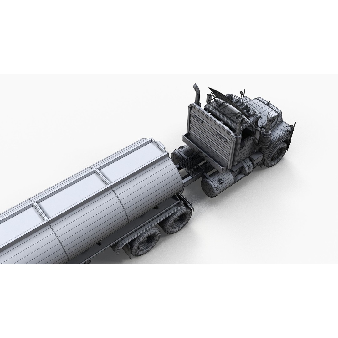 Vintage American Tanker Truck 3D Model – Low Poly Game Asset, FBX - View 15