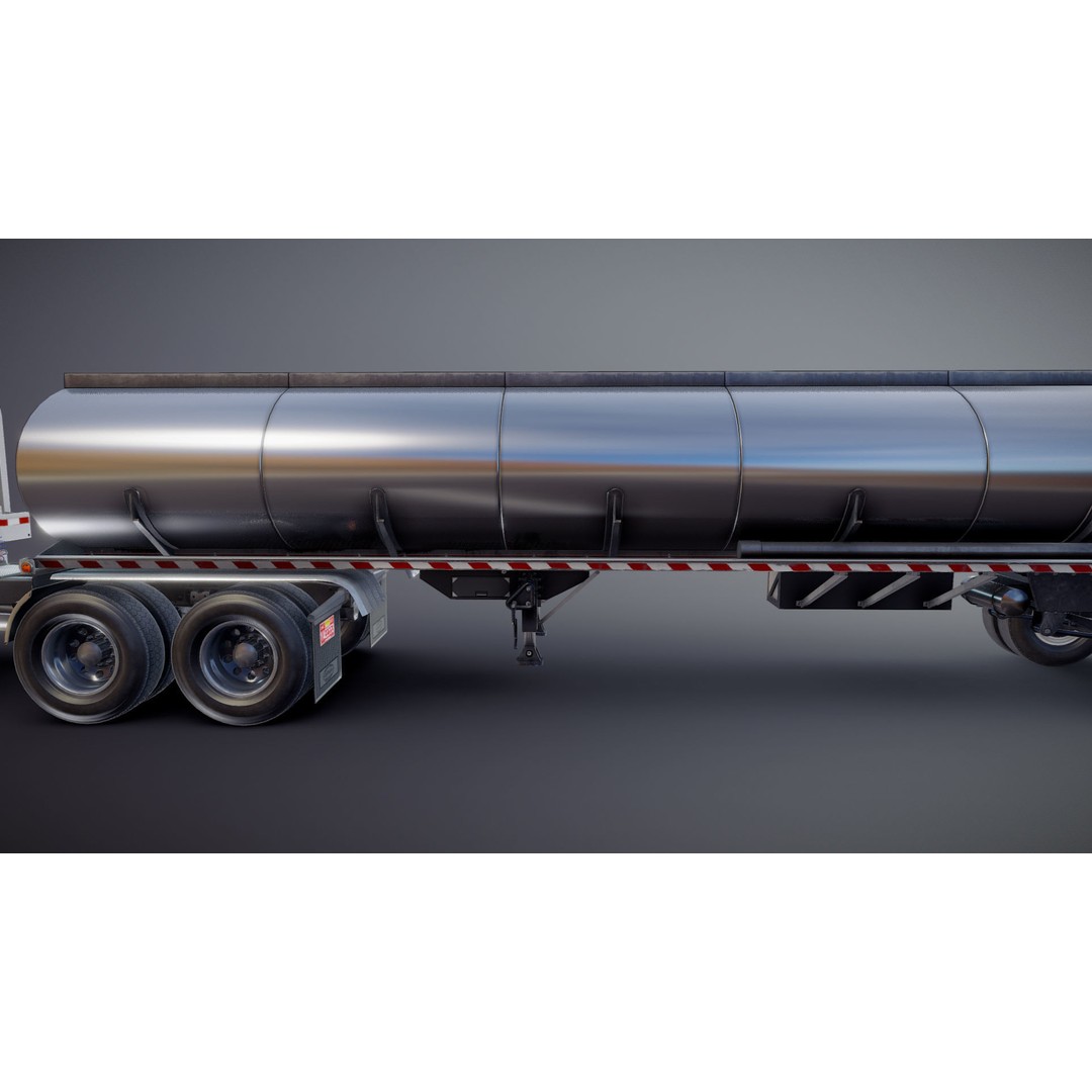 Vintage American Tanker Truck 3D Model – Low Poly Game Asset, FBX - View 26