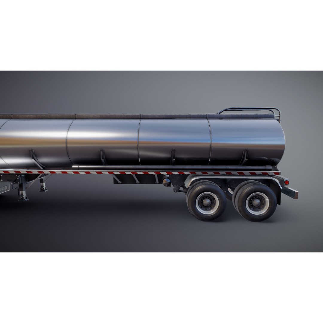 Vintage American Tanker Truck 3D Model – Low Poly Game Asset, FBX - View 27