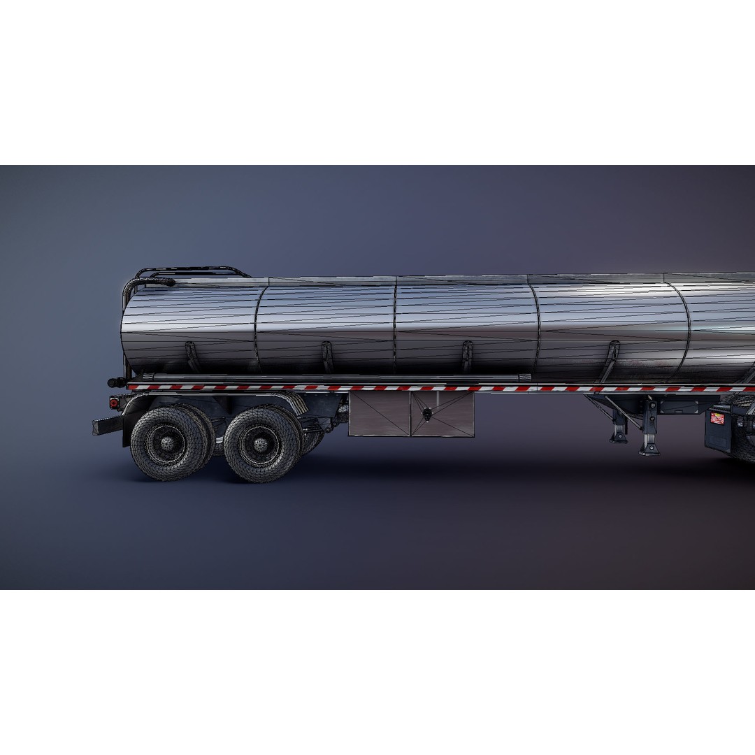 Vintage American Tanker Truck 3D Model – Low Poly Game Asset, FBX - View 32