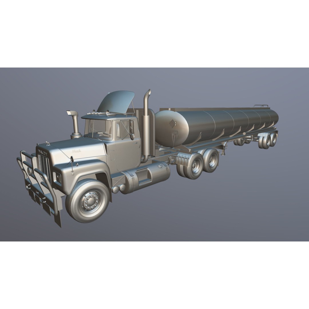 Vintage American Tanker Truck 3D Model – Low Poly Game Asset, FBX - View 33