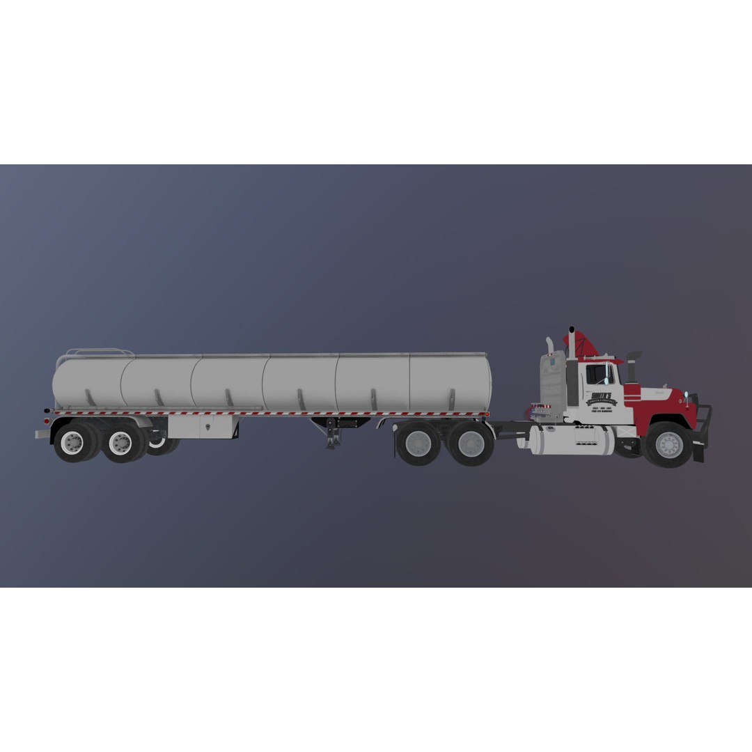 Vintage American Tanker Truck 3D Model – Low Poly Game Asset, FBX - View 37