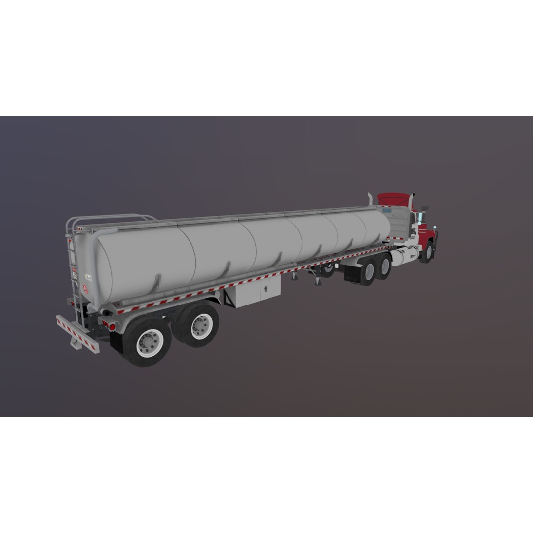 Vintage American Tanker Truck 3D Model – Low Poly Game Asset, FBX - View 38