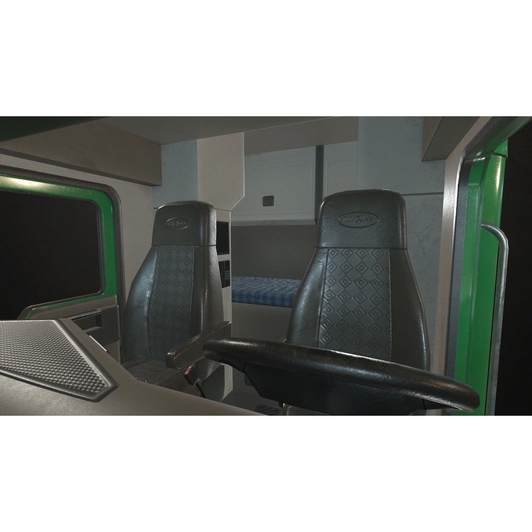 Green Semi Truck Tractor 3D Model – Low Poly Game Ready, FBX - View 12