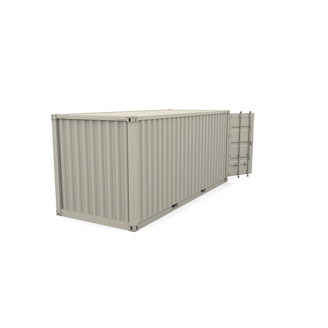 20ft Shipping Container 3D Model – Open Style, Game Ready Formats