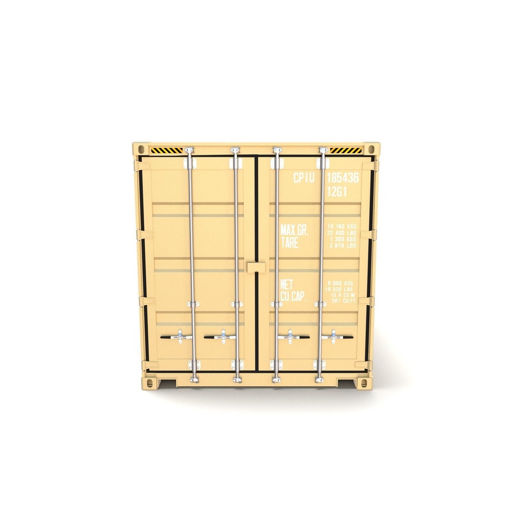 20ft Shipping Container 3D Model – Open Style, Game Ready Formats - View 10
