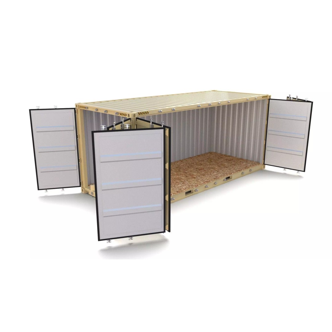20ft Shipping Container 3D Model – Open Style, Game Ready Formats - View 2