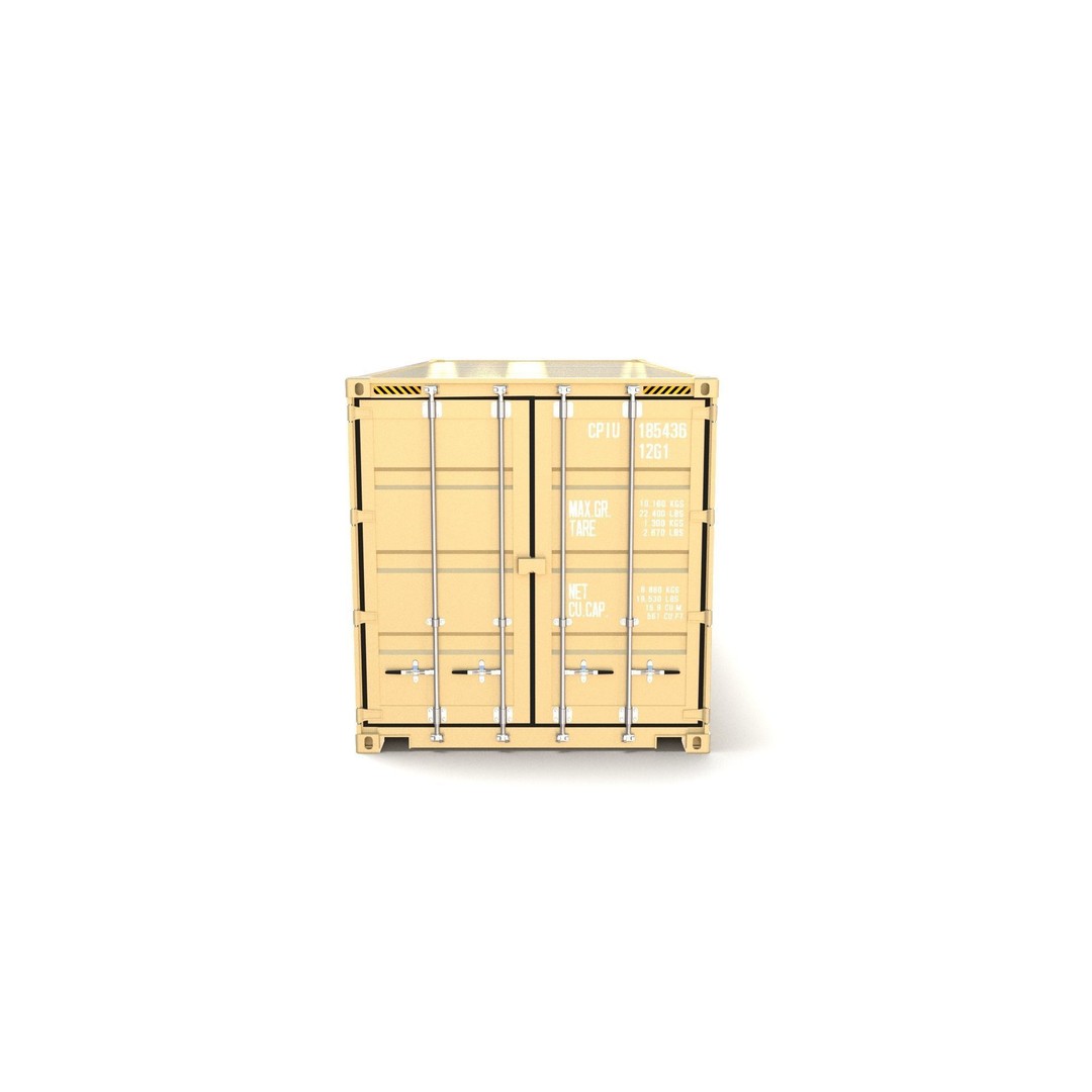 20ft Shipping Container 3D Model – Open Style, Game Ready Formats - View 3