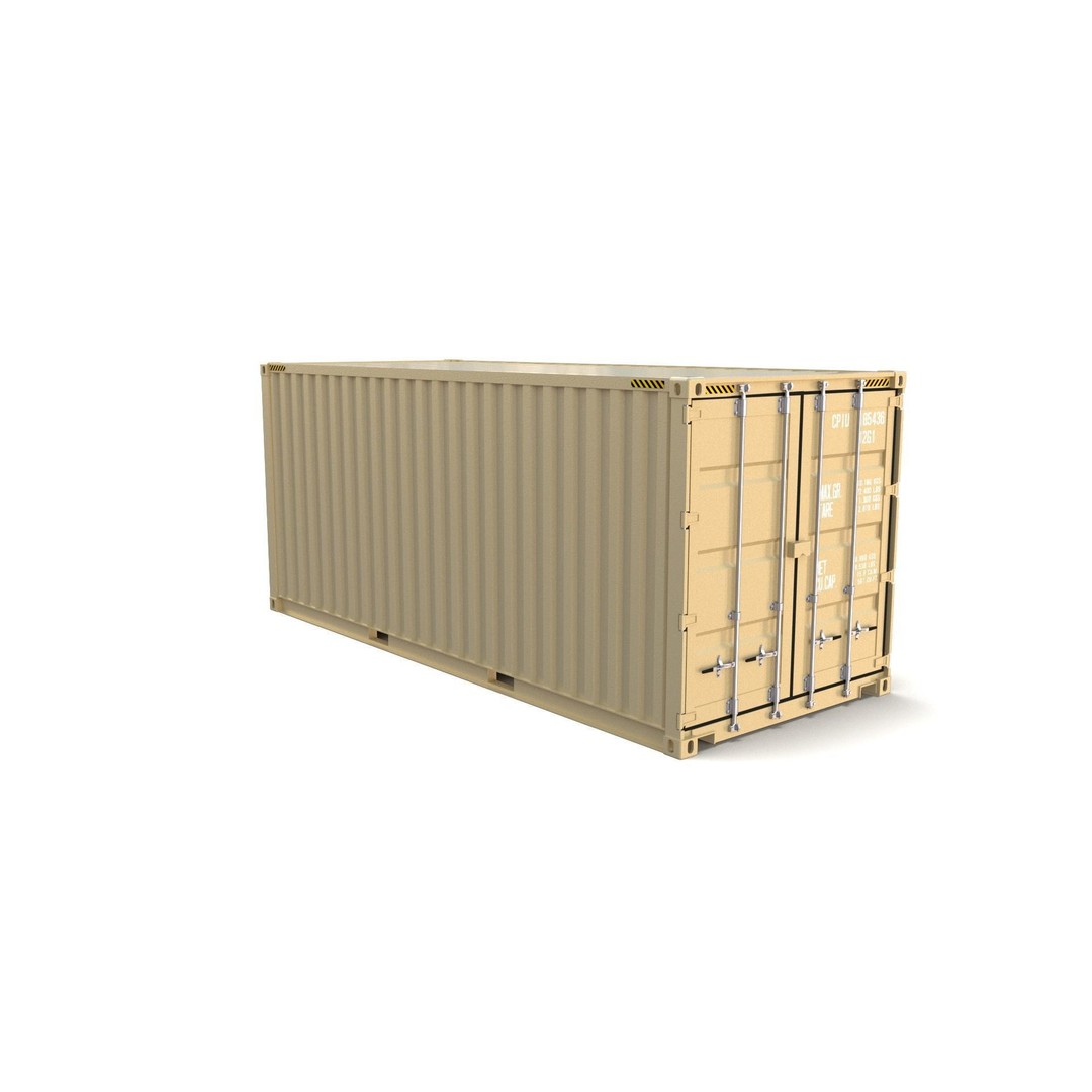 20ft Shipping Container 3D Model – Open Style, Game Ready Formats - View 4