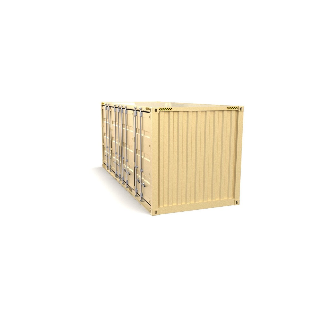 20ft Shipping Container 3D Model – Open Style, Game Ready Formats - View 5
