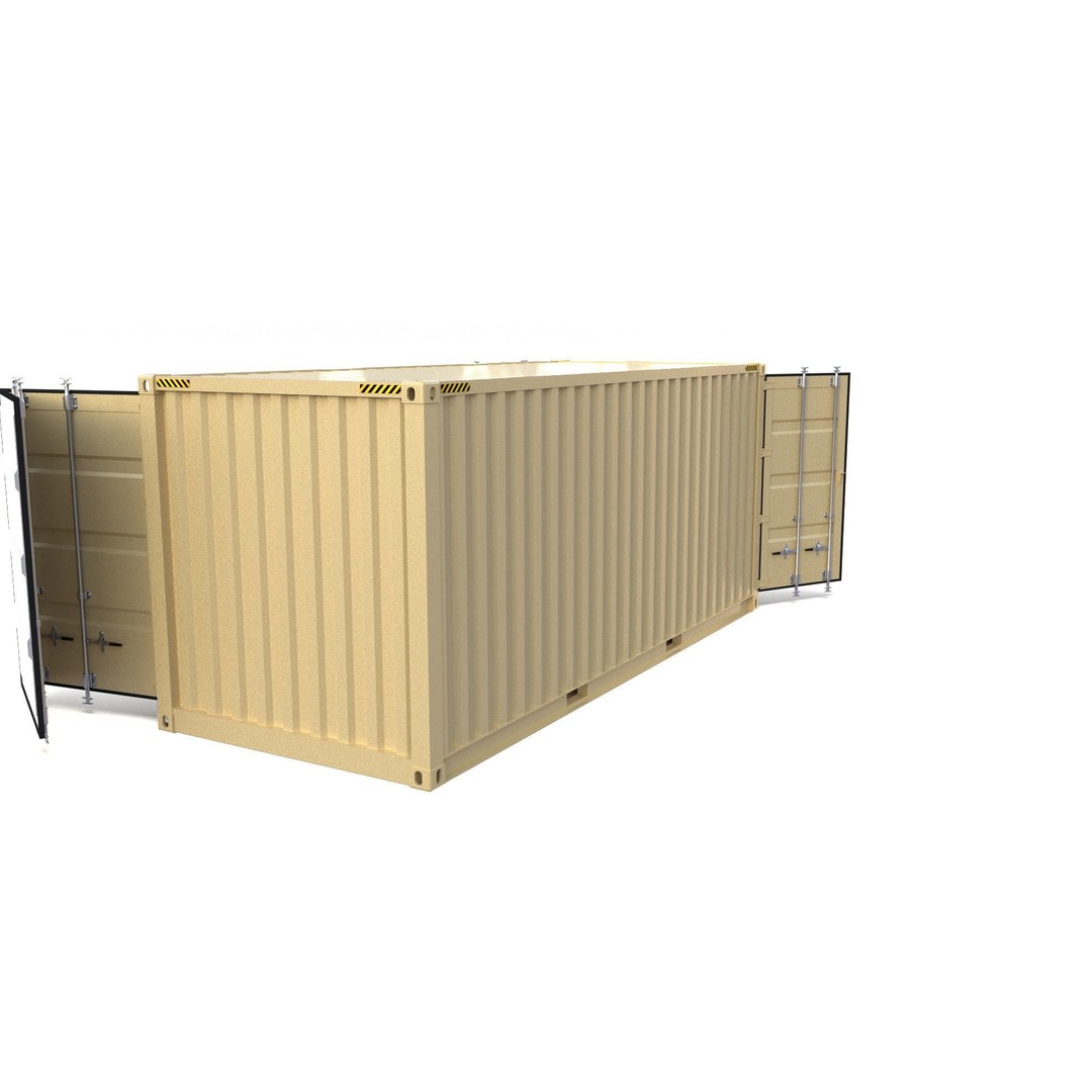 20ft Shipping Container 3D Model – Open Style, Game Ready Formats - View 6