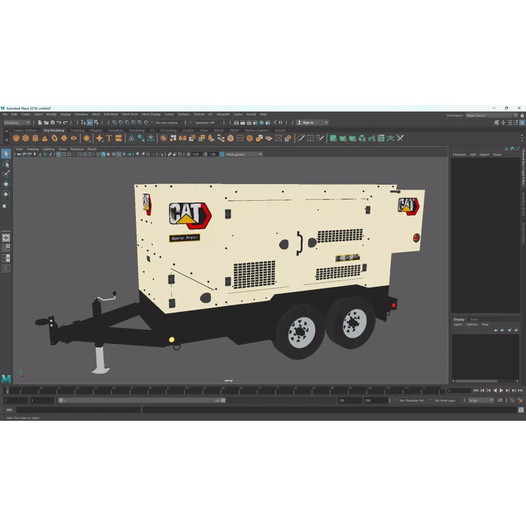 CAT Mobile Generator Sets XQ125 3D Model – High-Poly PBR Asset, FBX/OBJ - View 14