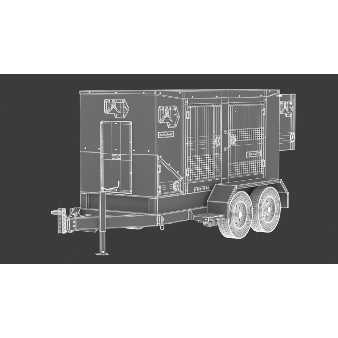 CAT Mobile Generator Sets XQ125 3D Model – High-Poly PBR Asset, FBX/OBJ - View 21