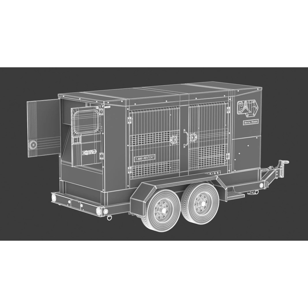 CAT Mobile Generator Sets XQ125 3D Model – High-Poly PBR Asset, FBX/OBJ - View 23