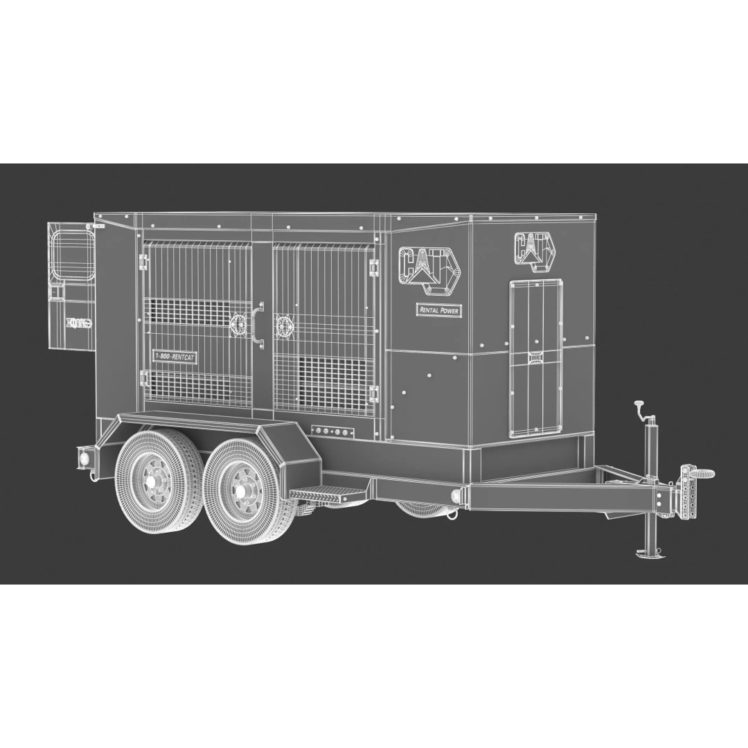 CAT Mobile Generator Sets XQ125 3D Model – High-Poly PBR Asset, FBX/OBJ - View 3