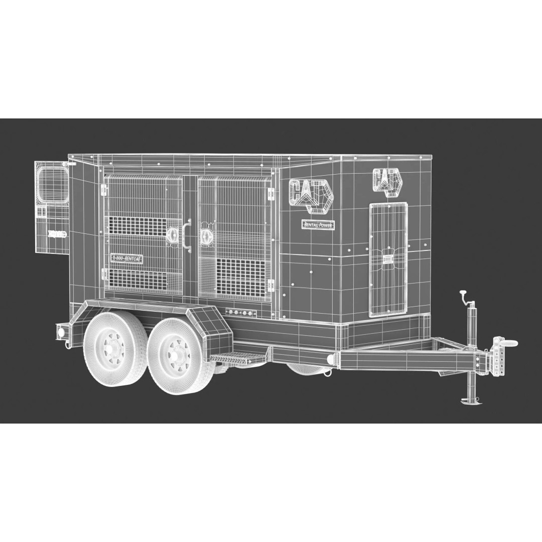 CAT Mobile Generator Sets XQ125 3D Model – High-Poly PBR Asset, FBX/OBJ - View 4