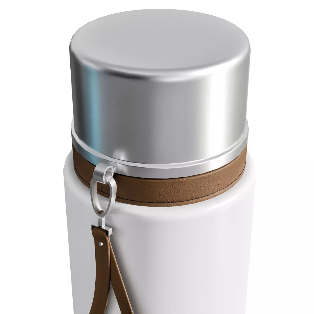 Water Bottle 3D Model – Modern Thermos Flask Set, FBX, PBR - View 11