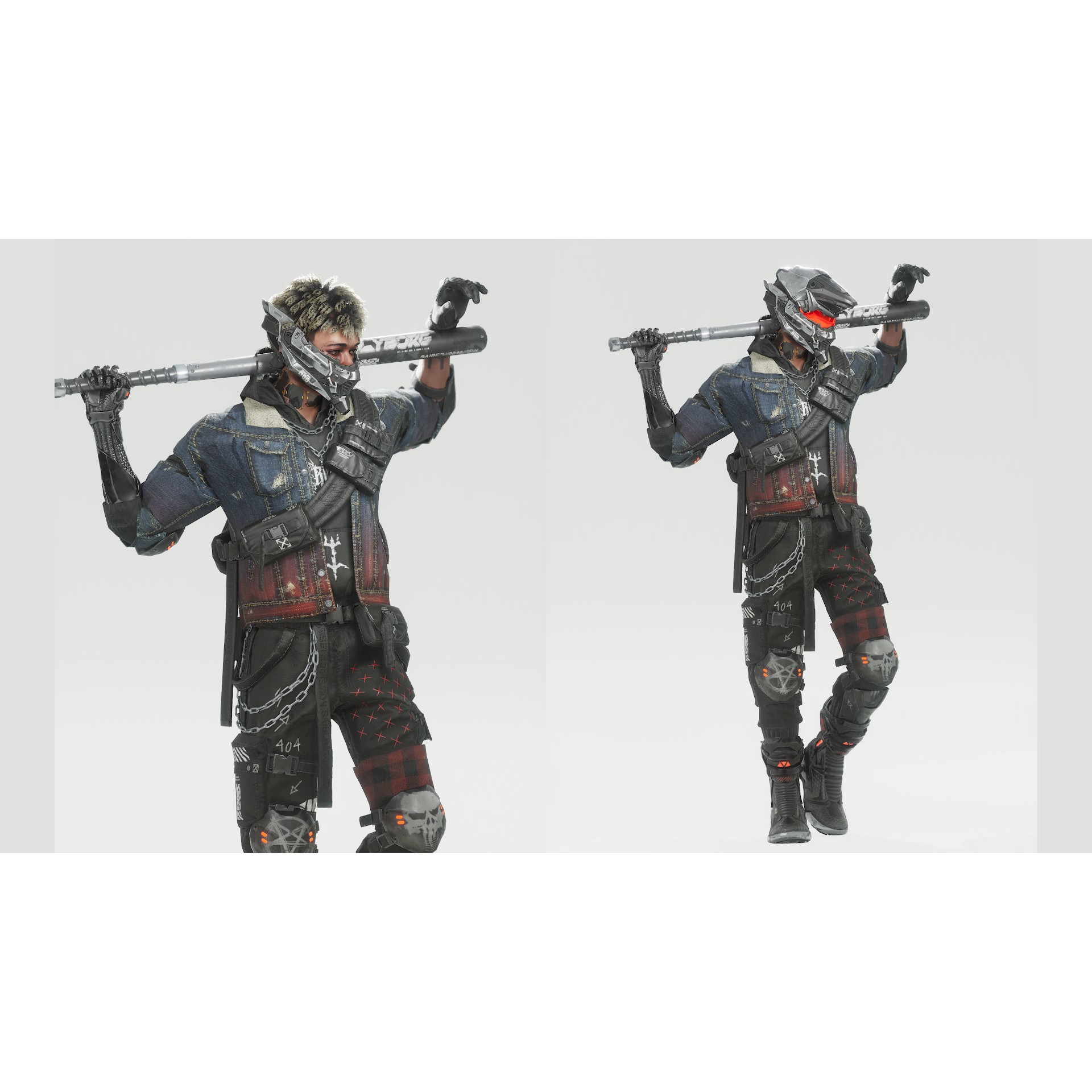 Cyberpunk Metalhead Character - Low-Poly Game-Ready 3D Model - View 3