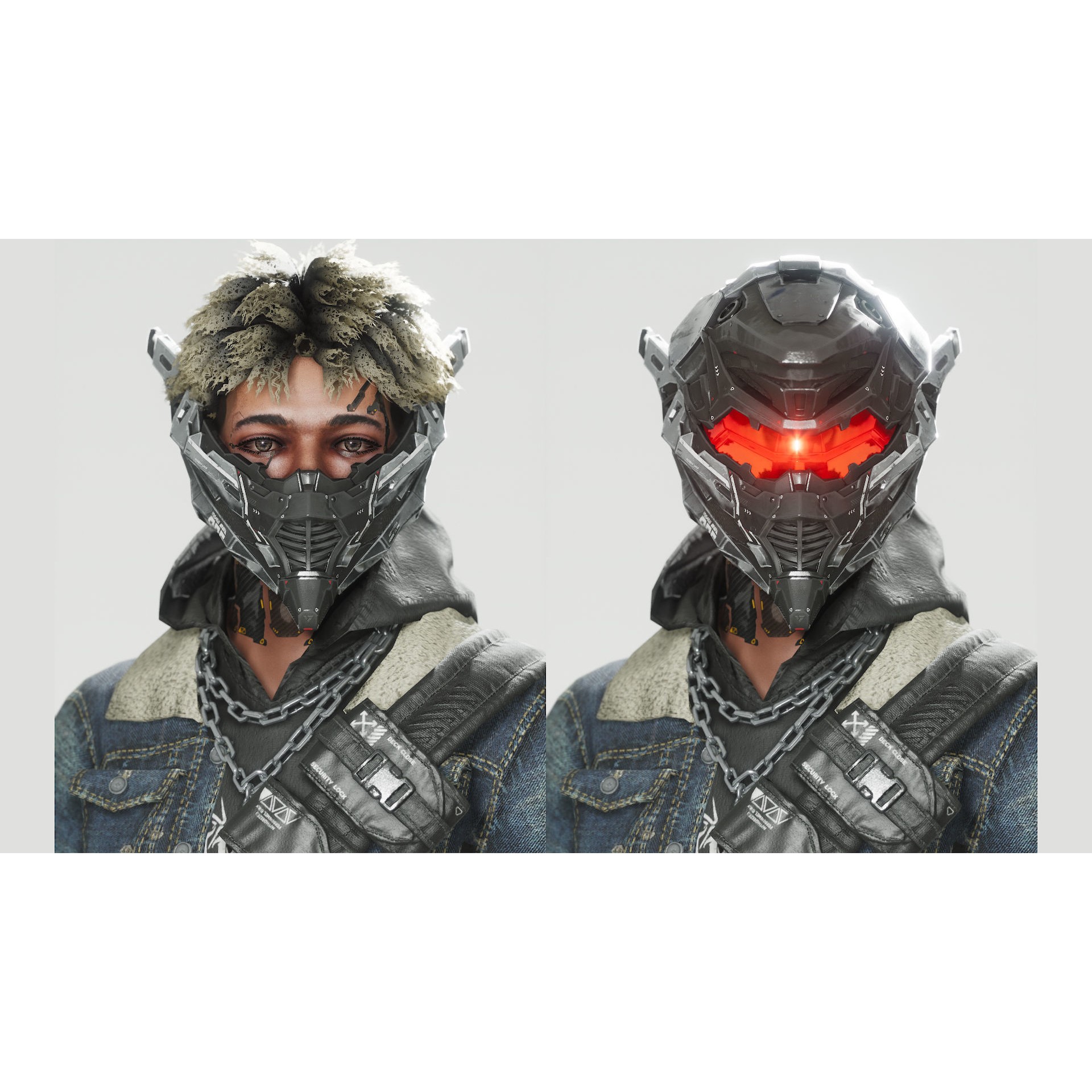 Cyberpunk Metalhead Character - Low-Poly Game-Ready 3D Model - View 6