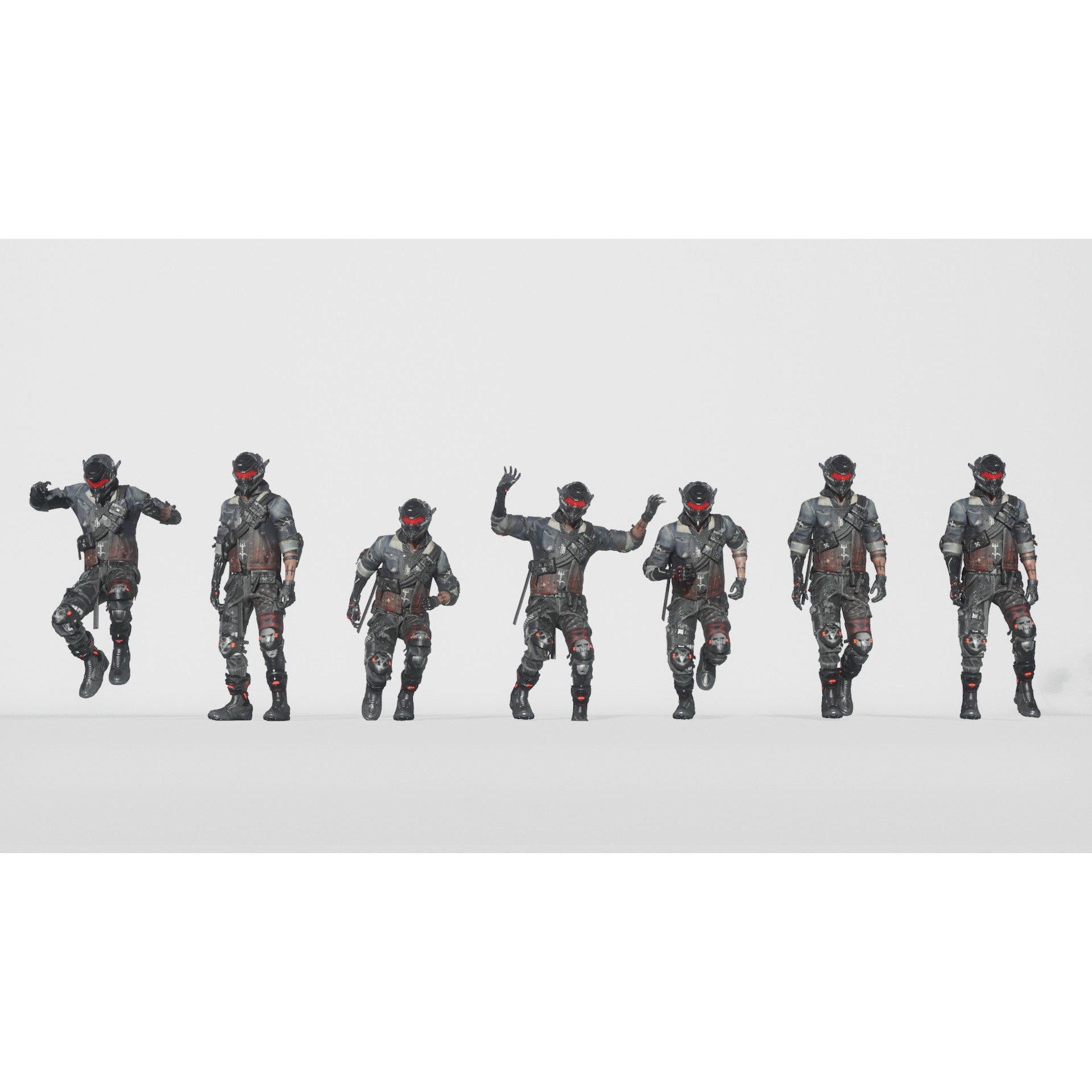 Cyberpunk Metalhead Character - Low-Poly Game-Ready 3D Model - View 9