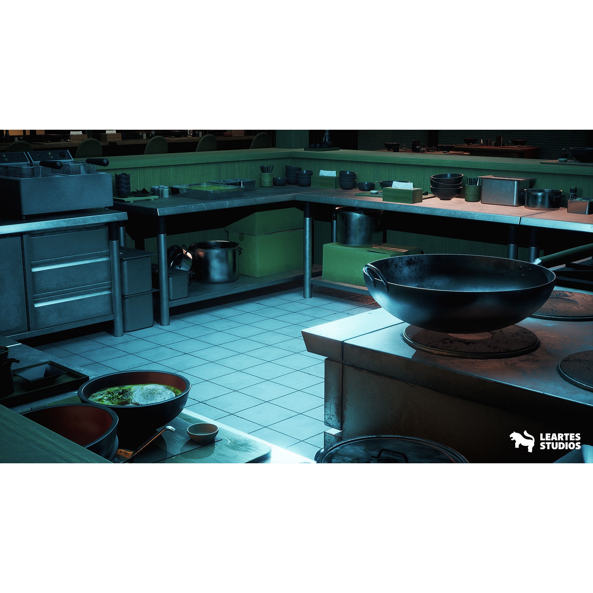 Ramen Restaurant Environment - Low-Poly Game-Ready 3D Model - View 10