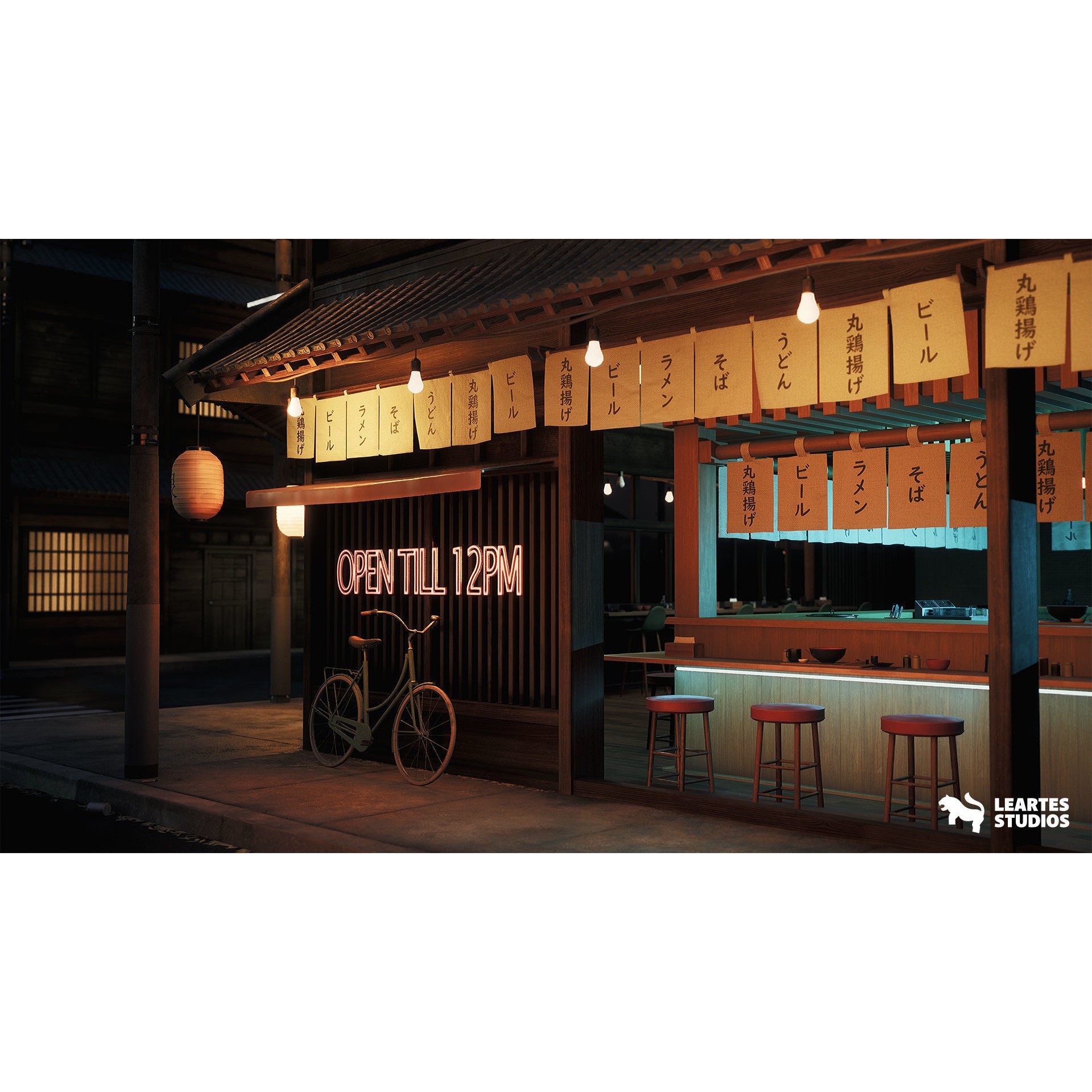 Ramen Restaurant Environment - Low-Poly Game-Ready 3D Model - View 14