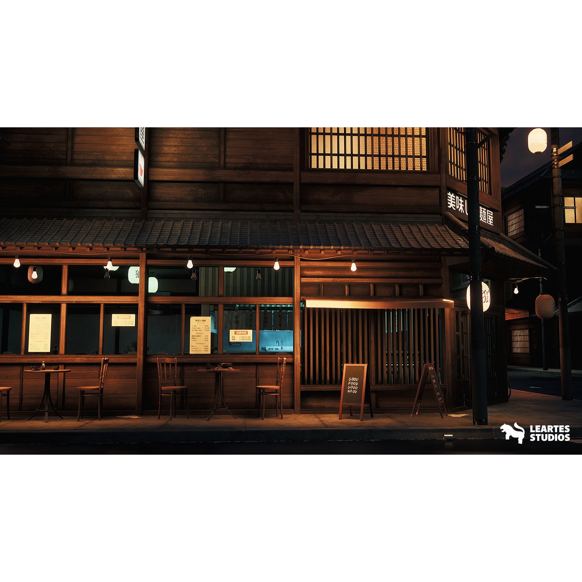 Ramen Restaurant Environment - Low-Poly Game-Ready 3D Model - View 16
