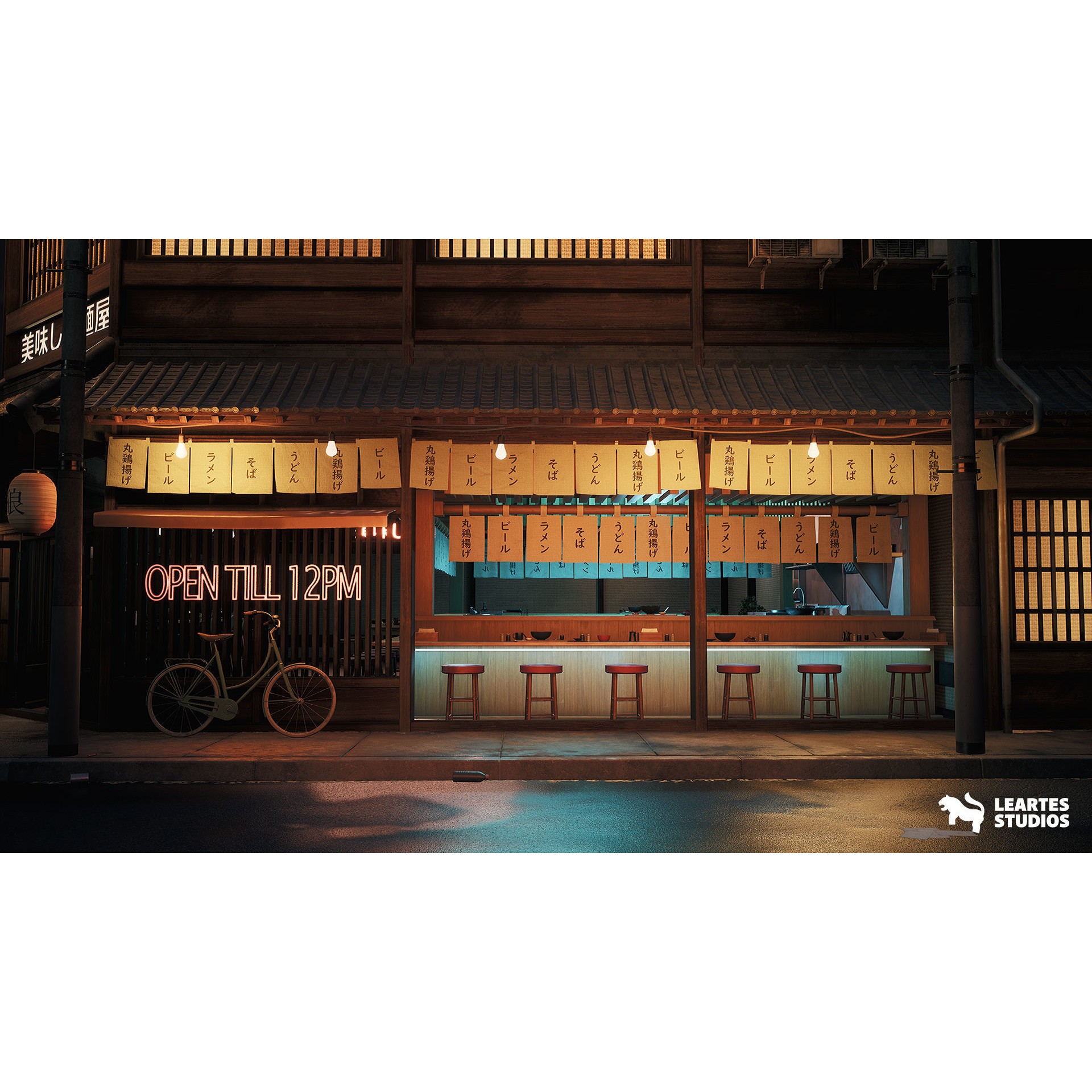 Ramen Restaurant Environment - Low-Poly Game-Ready 3D Model - View 17