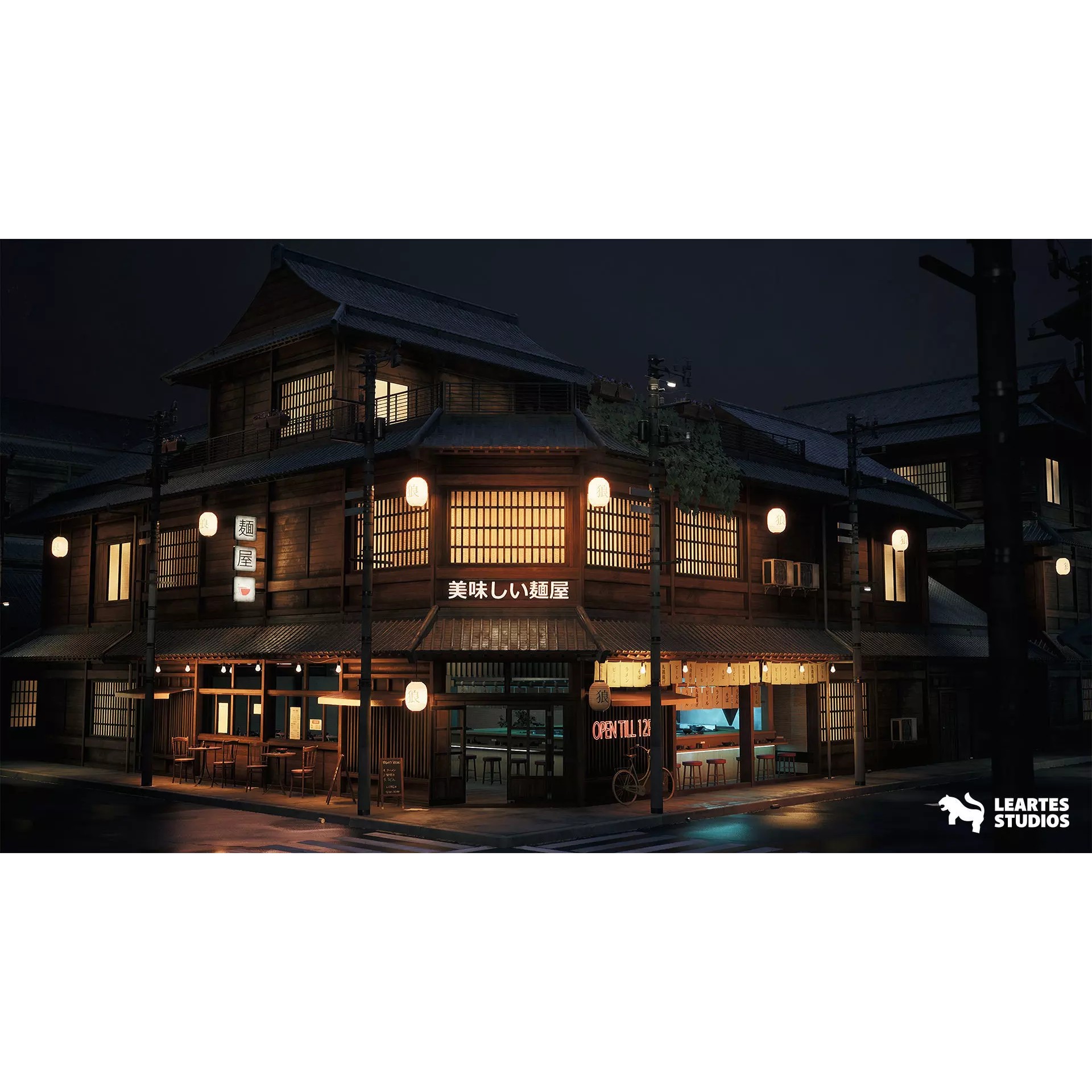 Ramen Restaurant Environment - Low-Poly Game-Ready 3D Model - View 2