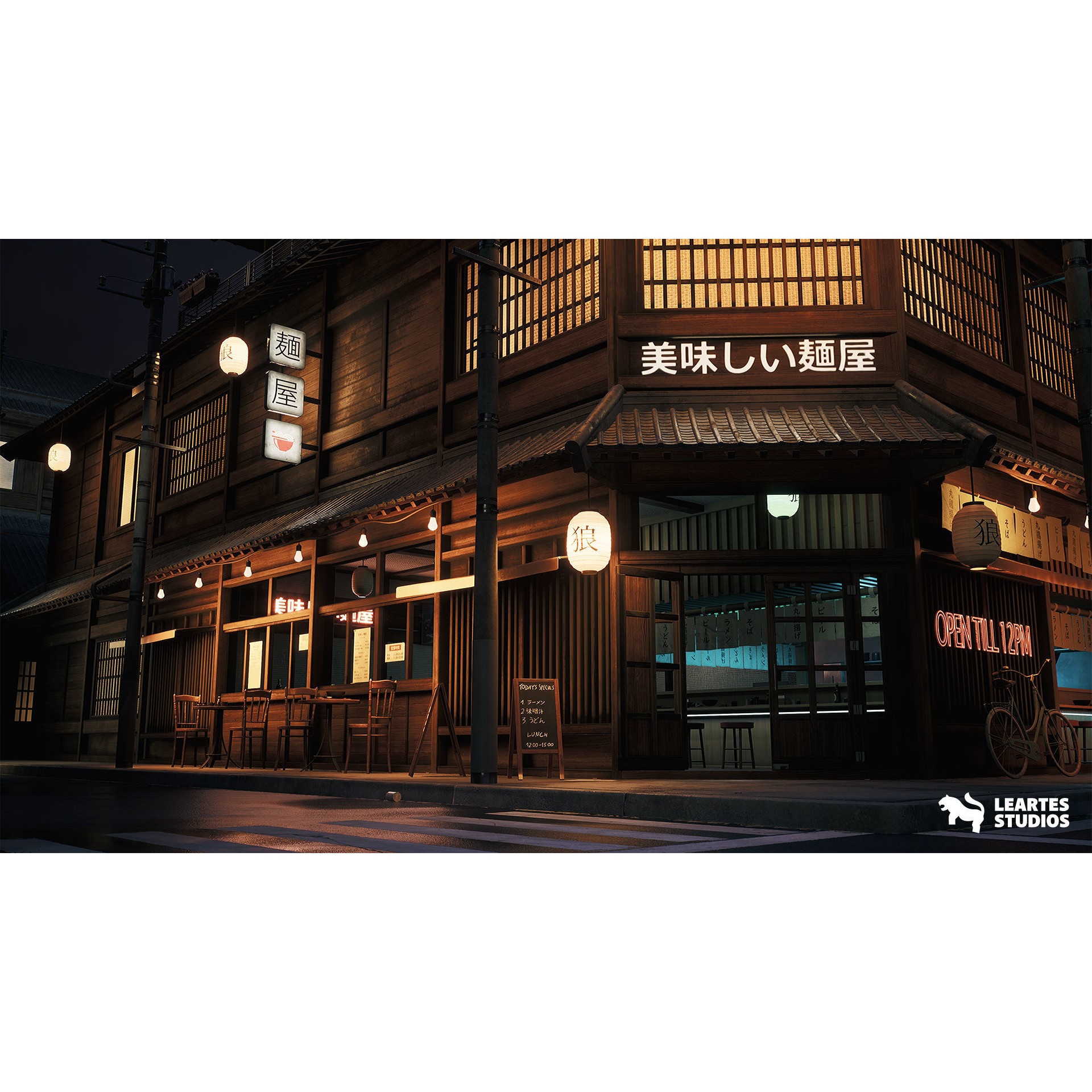 Ramen Restaurant Environment - Low-Poly Game-Ready 3D Model - View 5