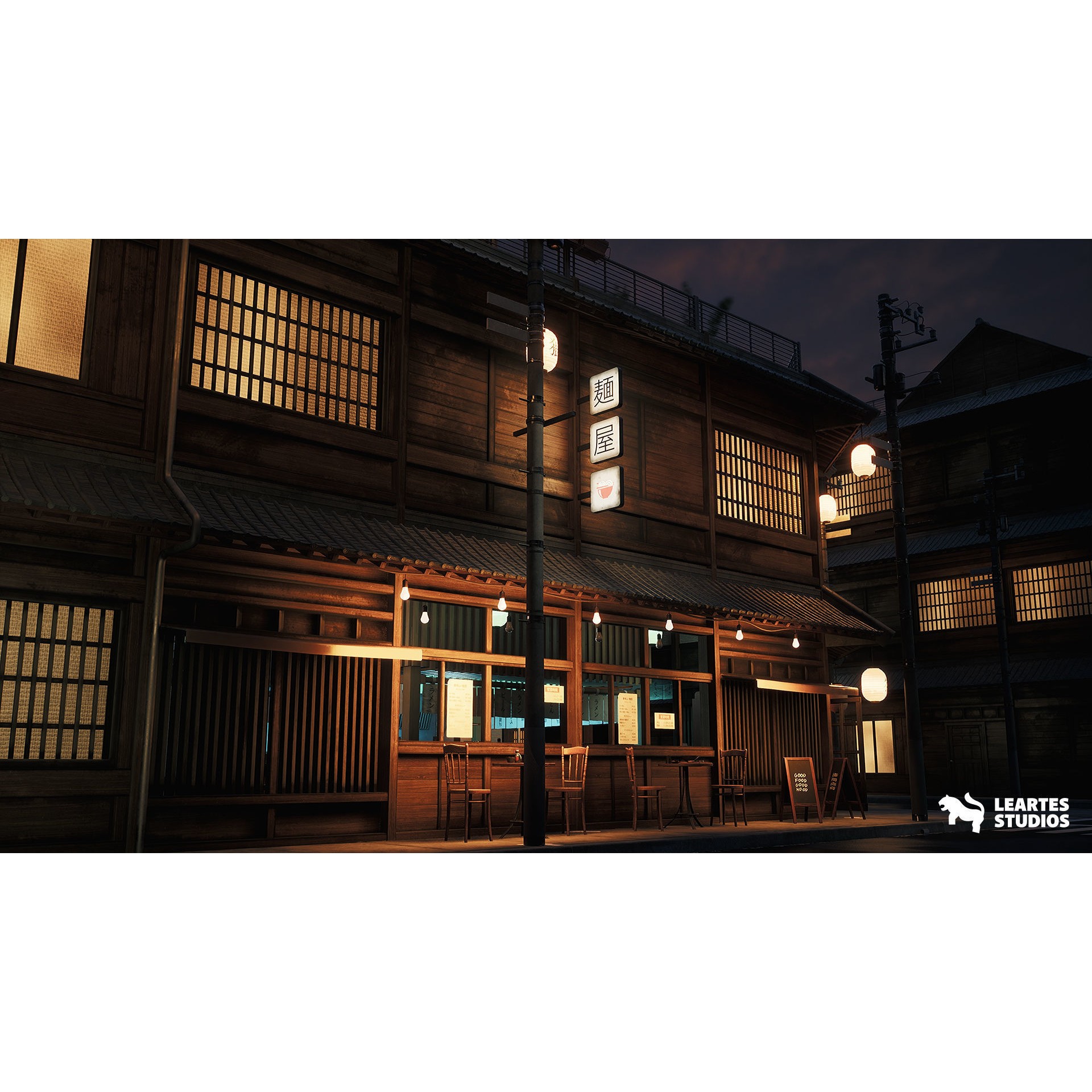 Ramen Restaurant Environment - Low-Poly Game-Ready 3D Model - View 6