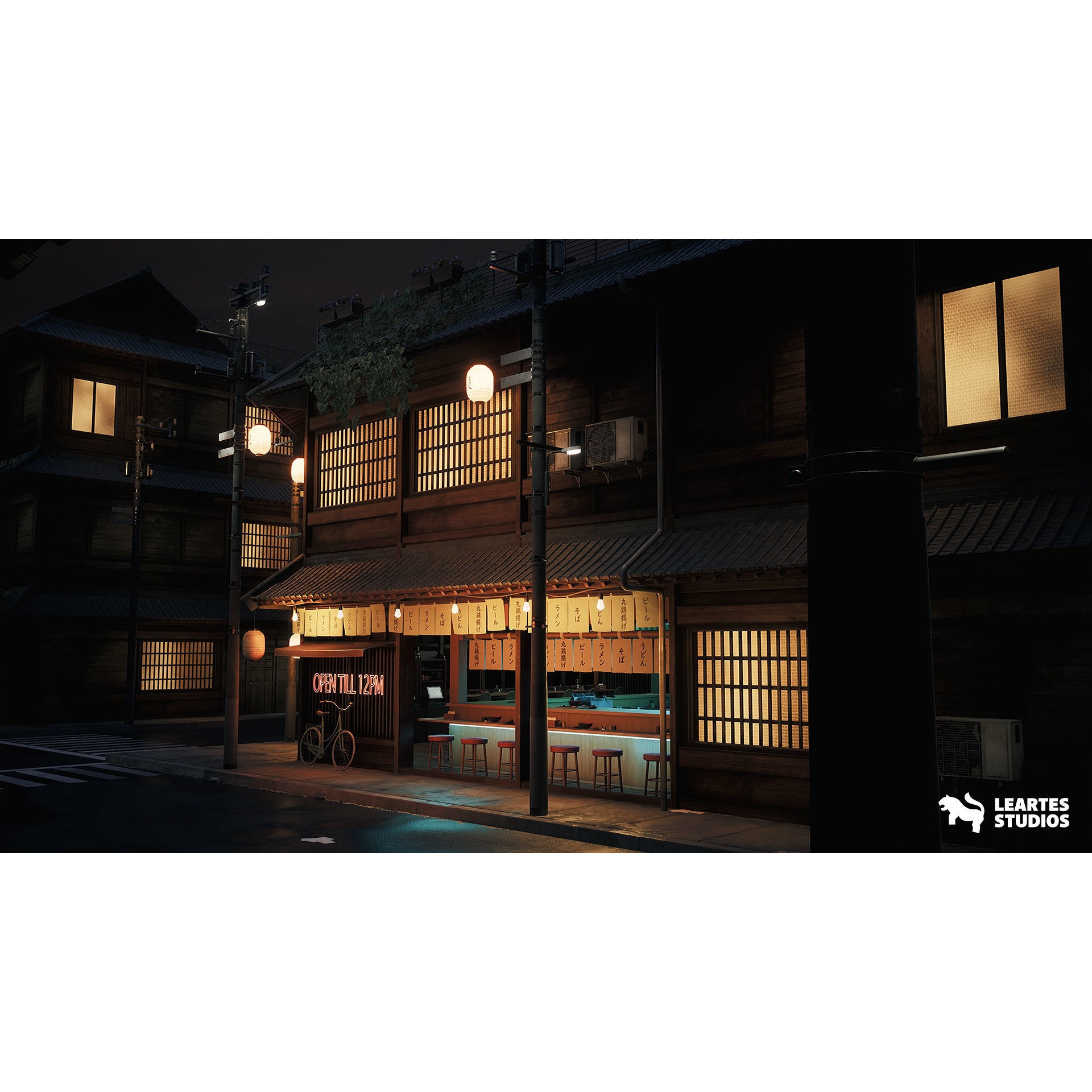 Ramen Restaurant Environment - Low-Poly Game-Ready 3D Model - View 7