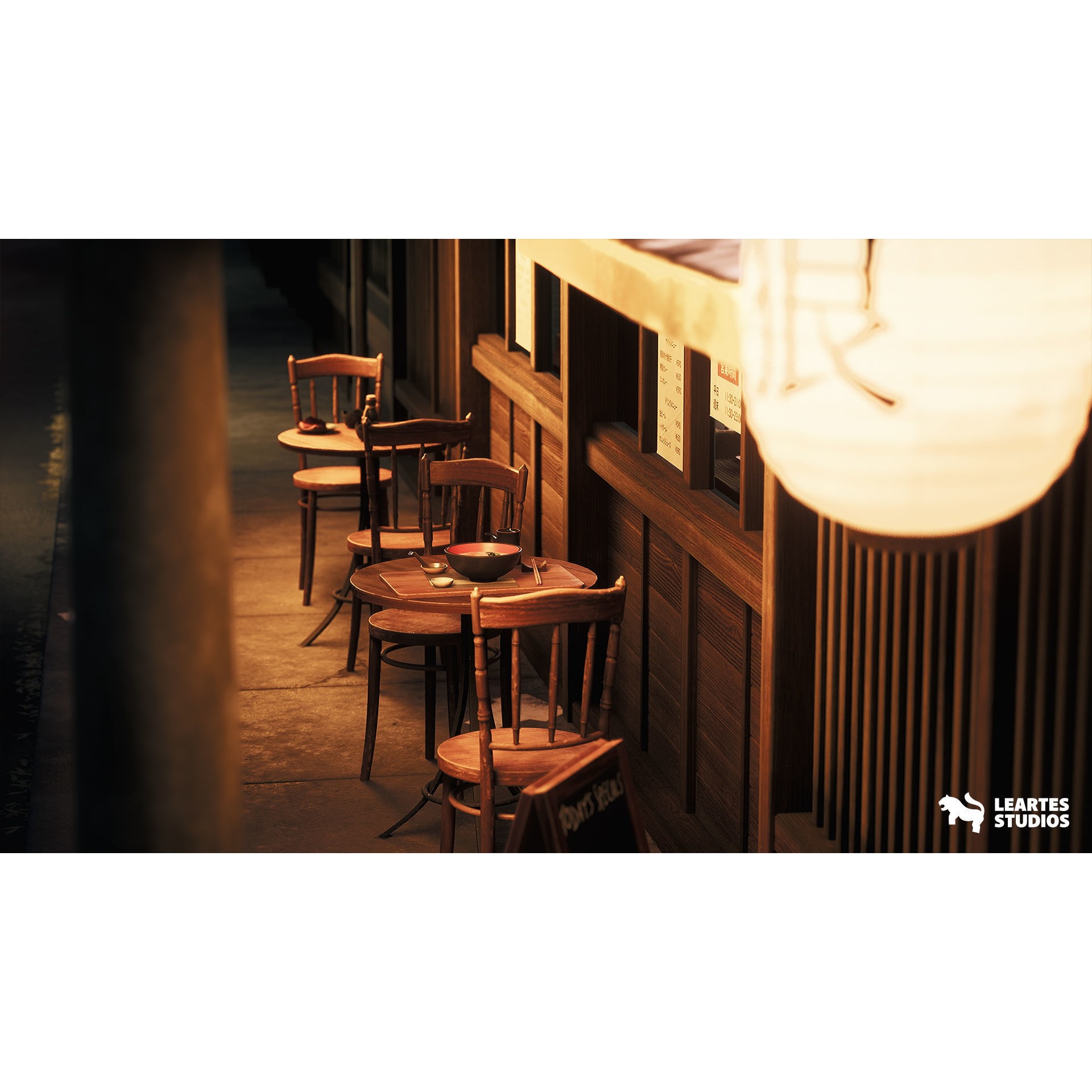 Ramen Restaurant Environment - Low-Poly Game-Ready 3D Model - View 8