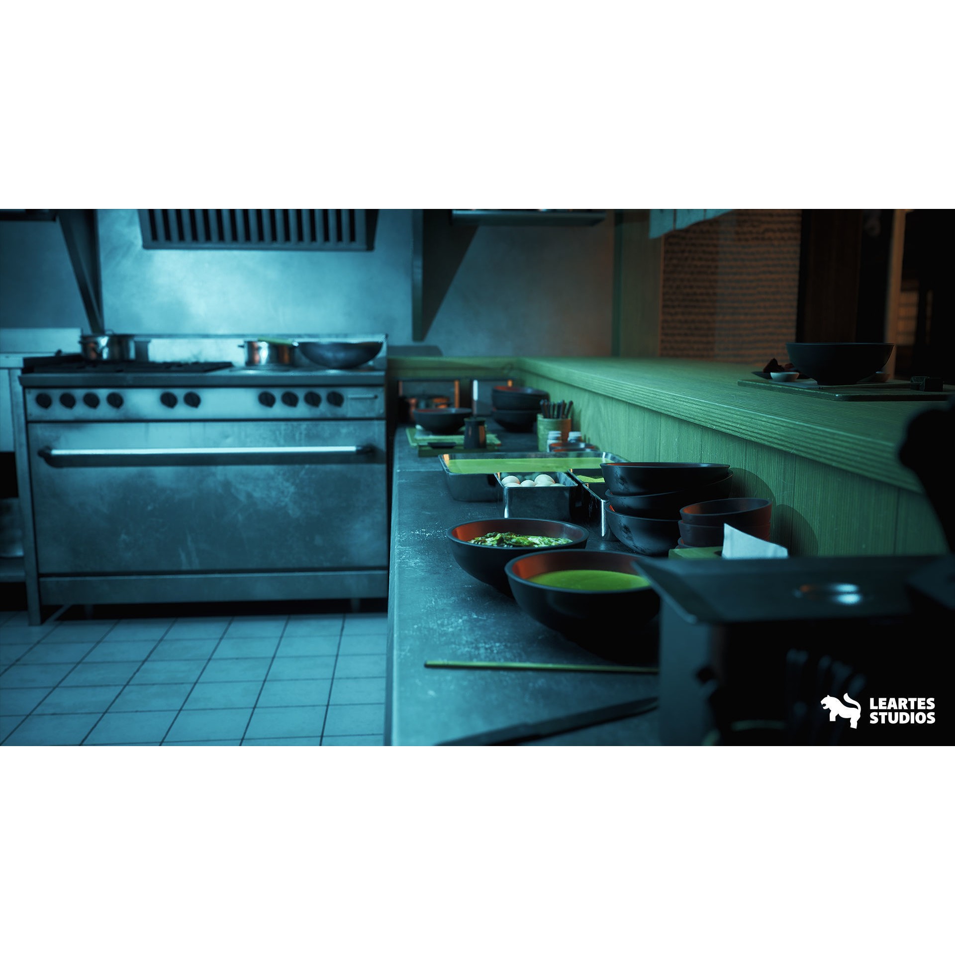 Ramen Restaurant Environment - Low-Poly Game-Ready 3D Model - View 9
